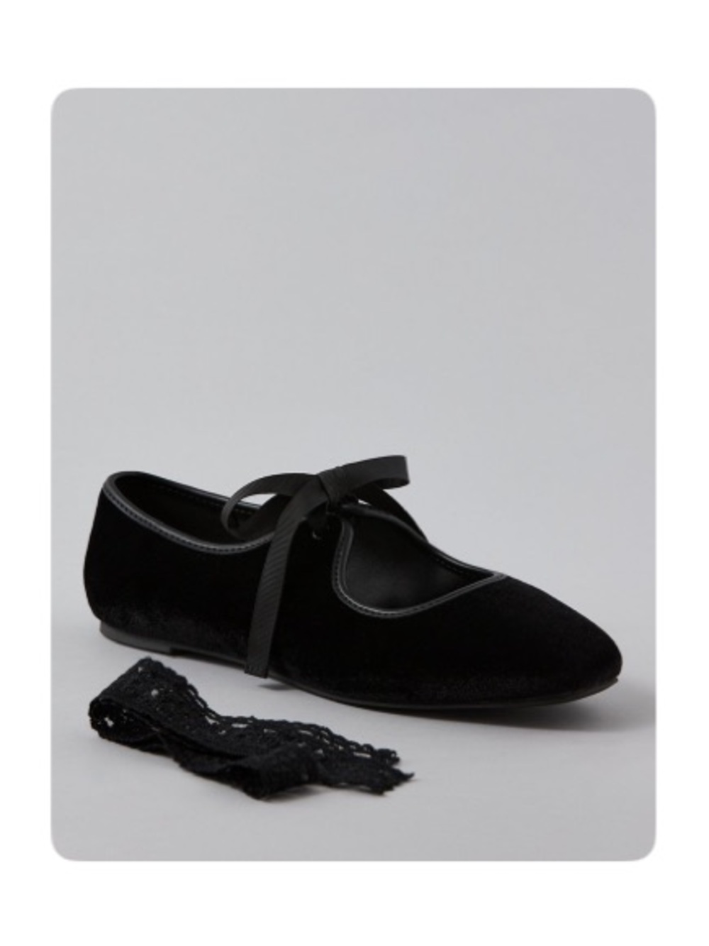 NWT American Eagle Black Bow Mary Jane Flat
